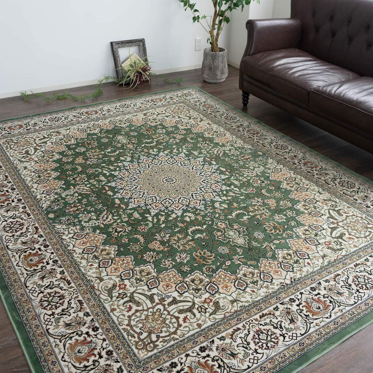 ベージュベース　ネイビーやブルー　ヴィンテージトルコラグ　No.618 ベージュベース ネイビーやブルー ヴィンテージトルコラグ No.618